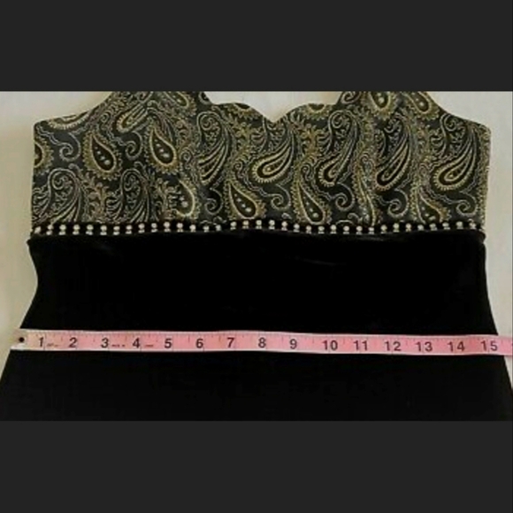 Best & Adam by Jaslene black and gold  Floral DE lis pattern faux velvet size 6 - Picture 4 of 7